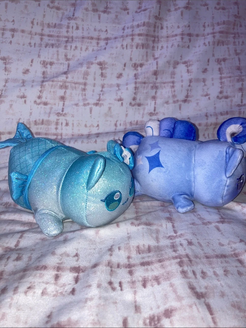 Aphmau MeeMeows Blue Unicorn & Blue mermaid Cat Plush Kitty 6”